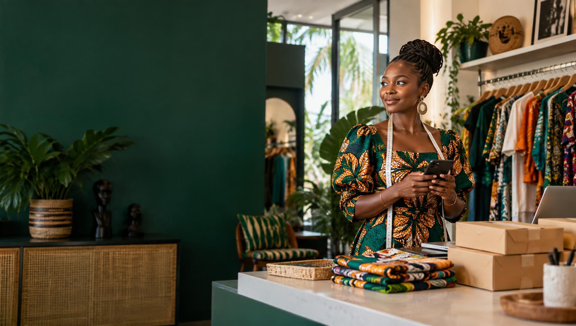 Entrepreneure gérant sa boutique avec Shopnexta